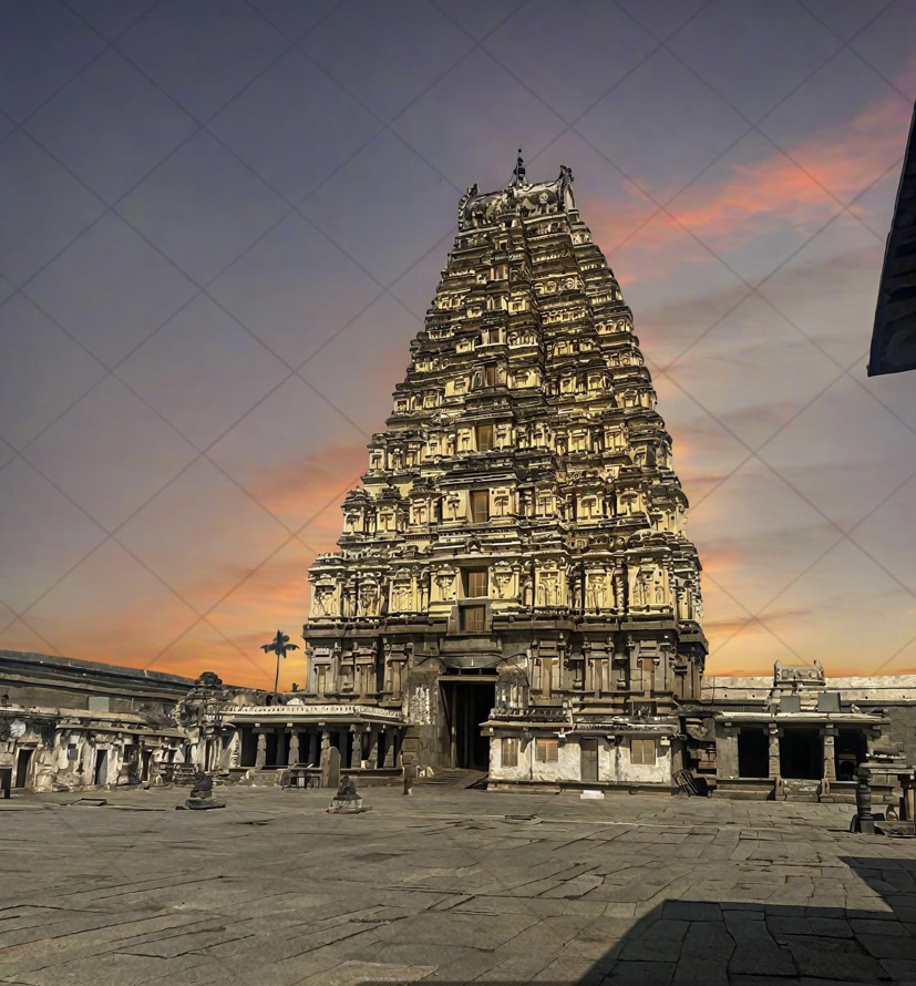 virupaksha temple at night